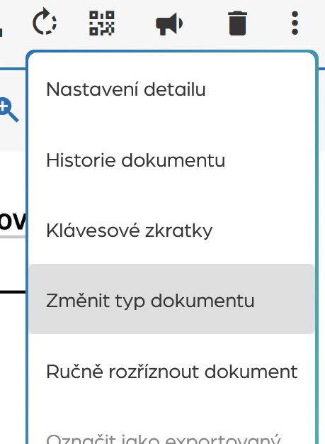 Změnit typ dokumentu