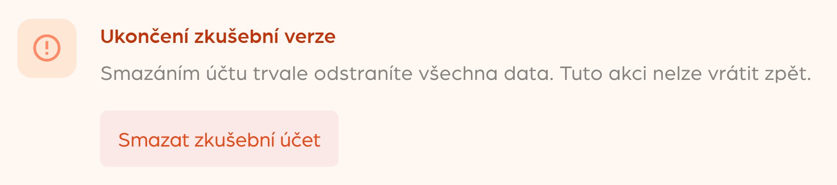 Ukončení zkušební verze