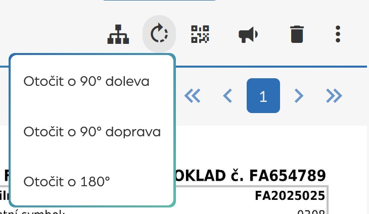 Otočení dokumentu