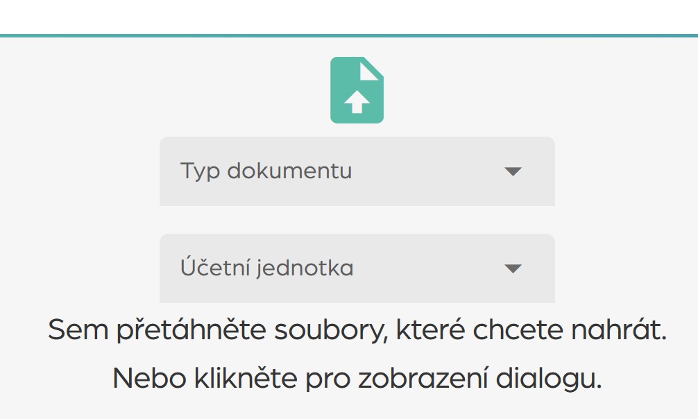Volba typu dokumentu a účetní jednotky
