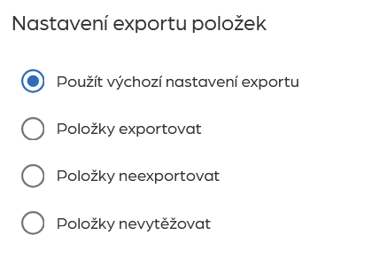 Export položek