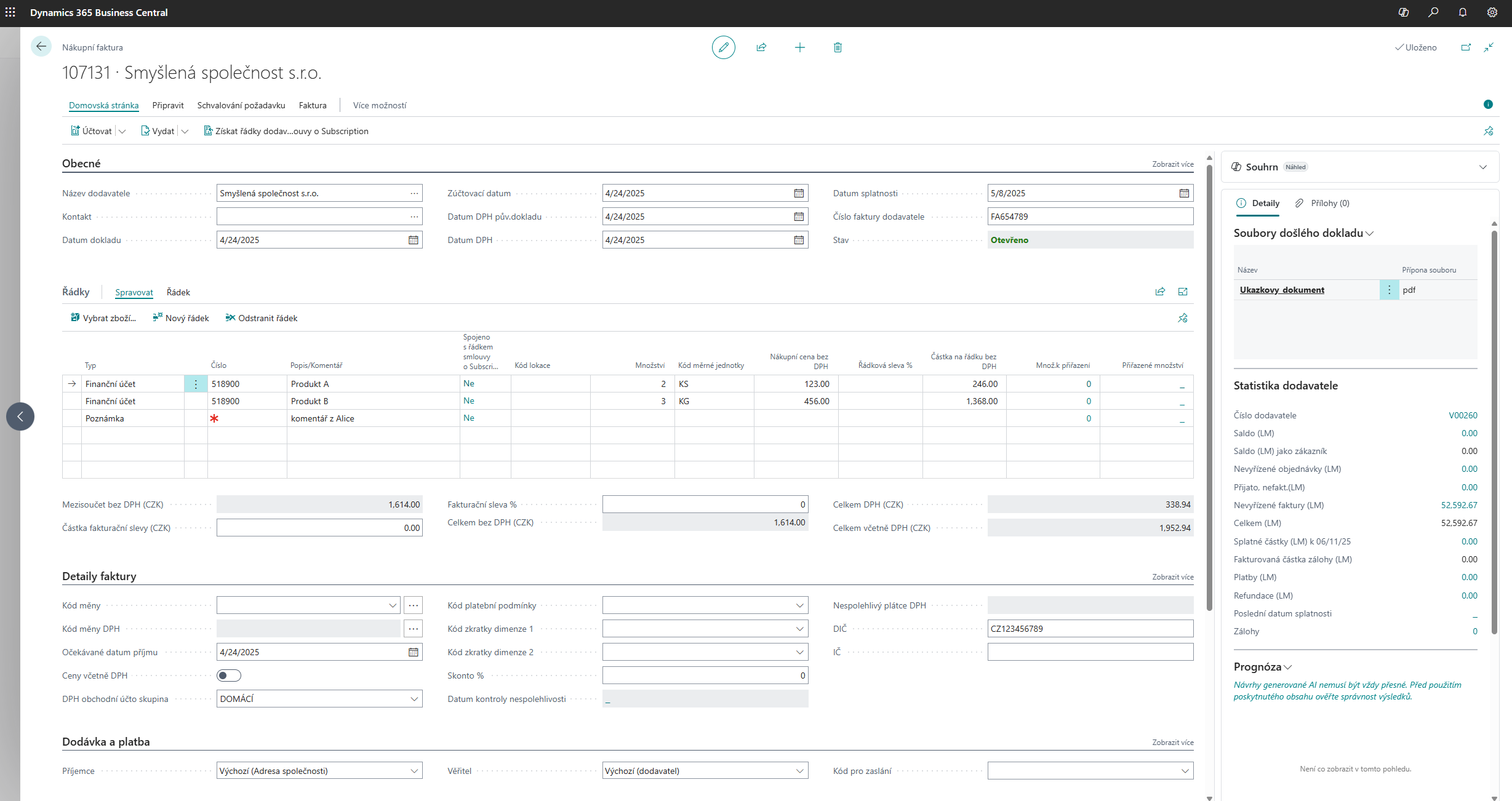 Dynamics invoice