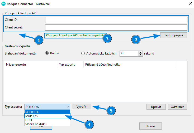 redque-connector-tray-settings