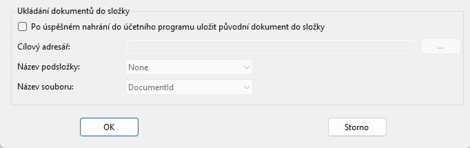 Konfigurace ukládání dokumentů do složky