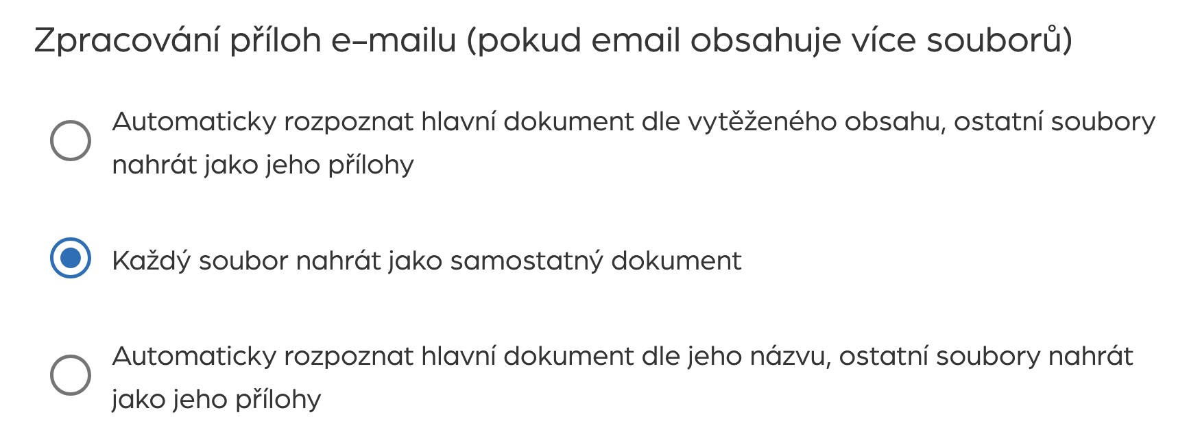 Rozpoznání hlavního dokumentu