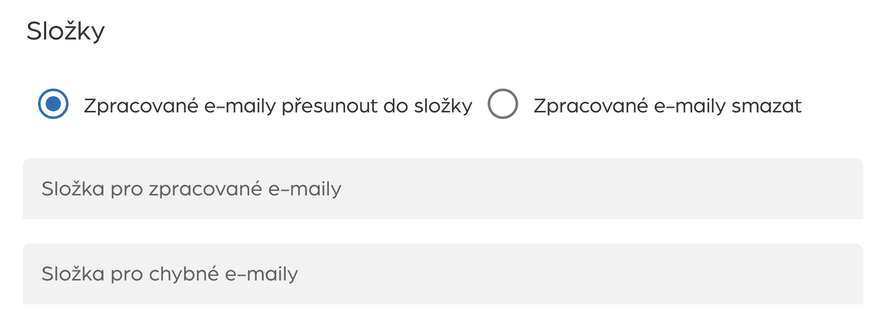 Složky pro zpracované dokumenty