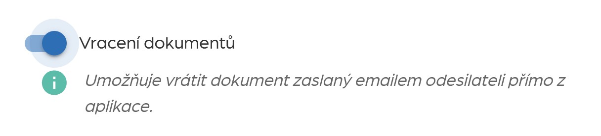 Povolit vrácení dokumentů
